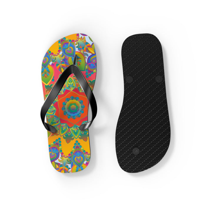 Vibrant Mandala Flip Flops - Colorful & Intricate Shoes - Blululi