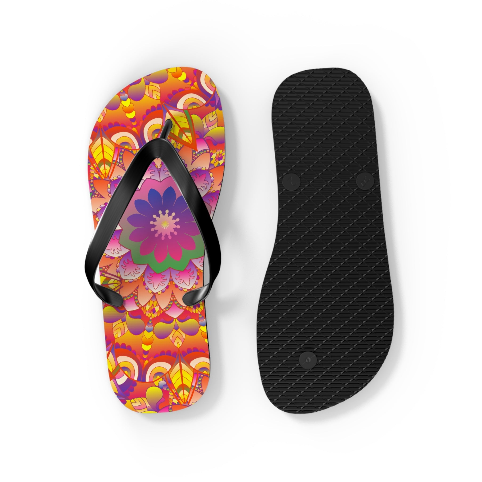 Vibrant Mandala Flip Flops - Colorful & Intricate Shoes - Blululi