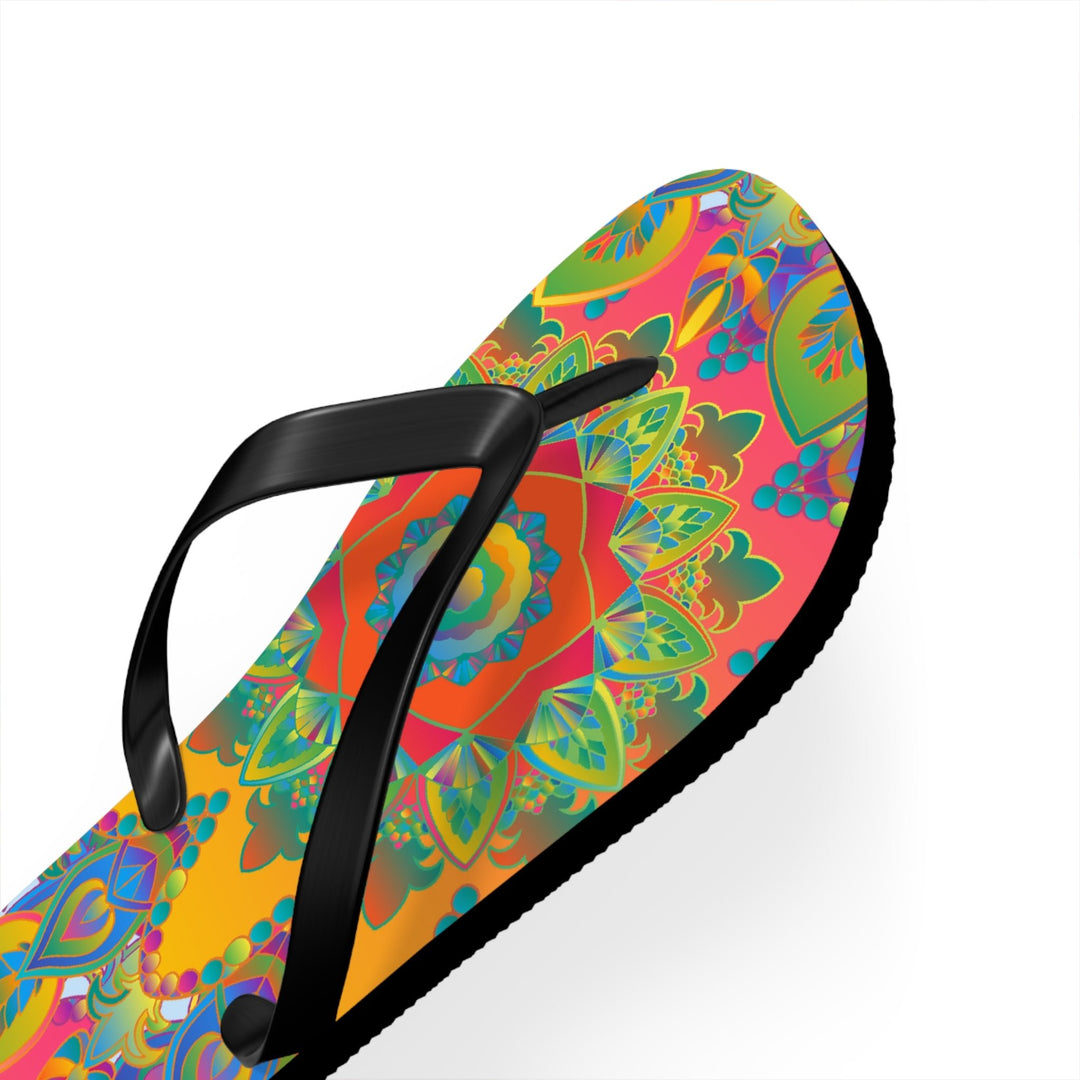 Vibrant Mandala Flip Flops - Colorful & Intricate Shoes - Blululi