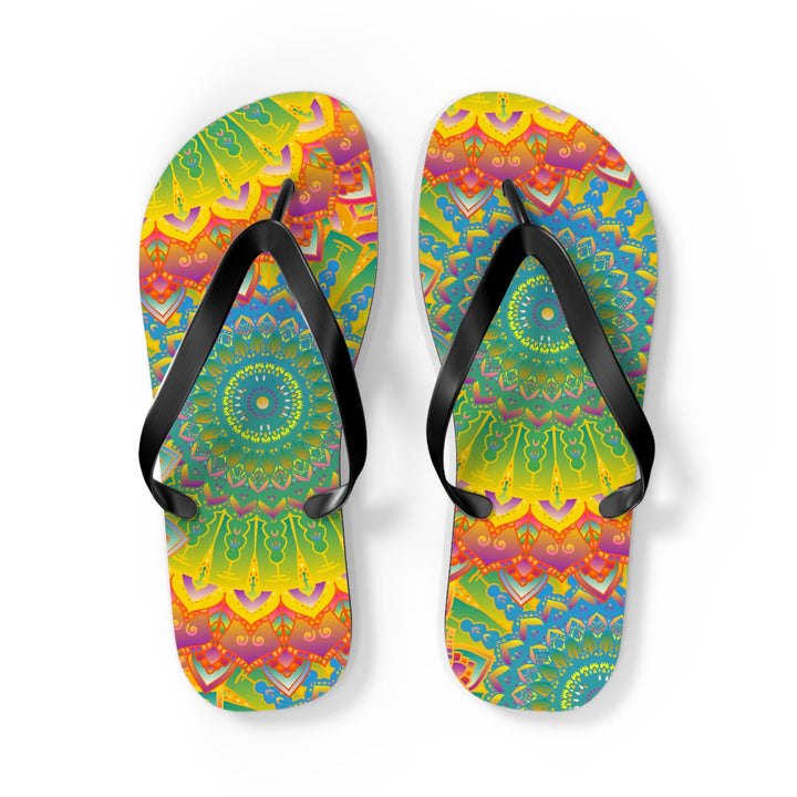 Vibrant Mandala Flip Flops - Colorful & Intricate Shoes - Blululi