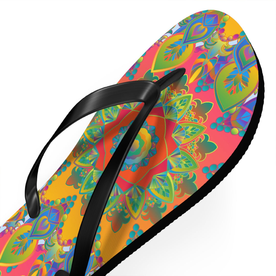 Vibrant Mandala Flip Flops - Colorful & Intricate Shoes - Blululi