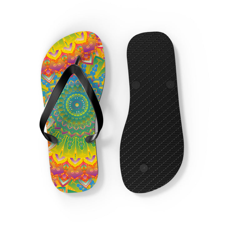 Vibrant Mandala Flip Flops - Colorful & Intricate Shoes - Blululi