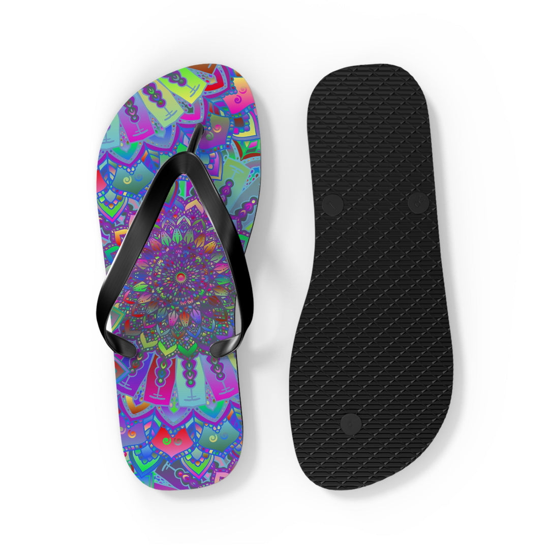 Vibrant Mandala Flip Flops - Colorful & Intricate Shoes - Blululi