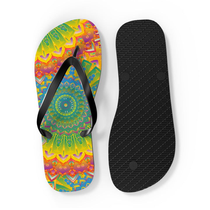 Vibrant Mandala Flip Flops - Colorful & Intricate Shoes - Blululi