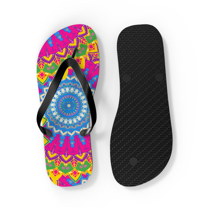 Vibrant Mandala Flip Flops - Colorful & Intricate Shoes - Blululi