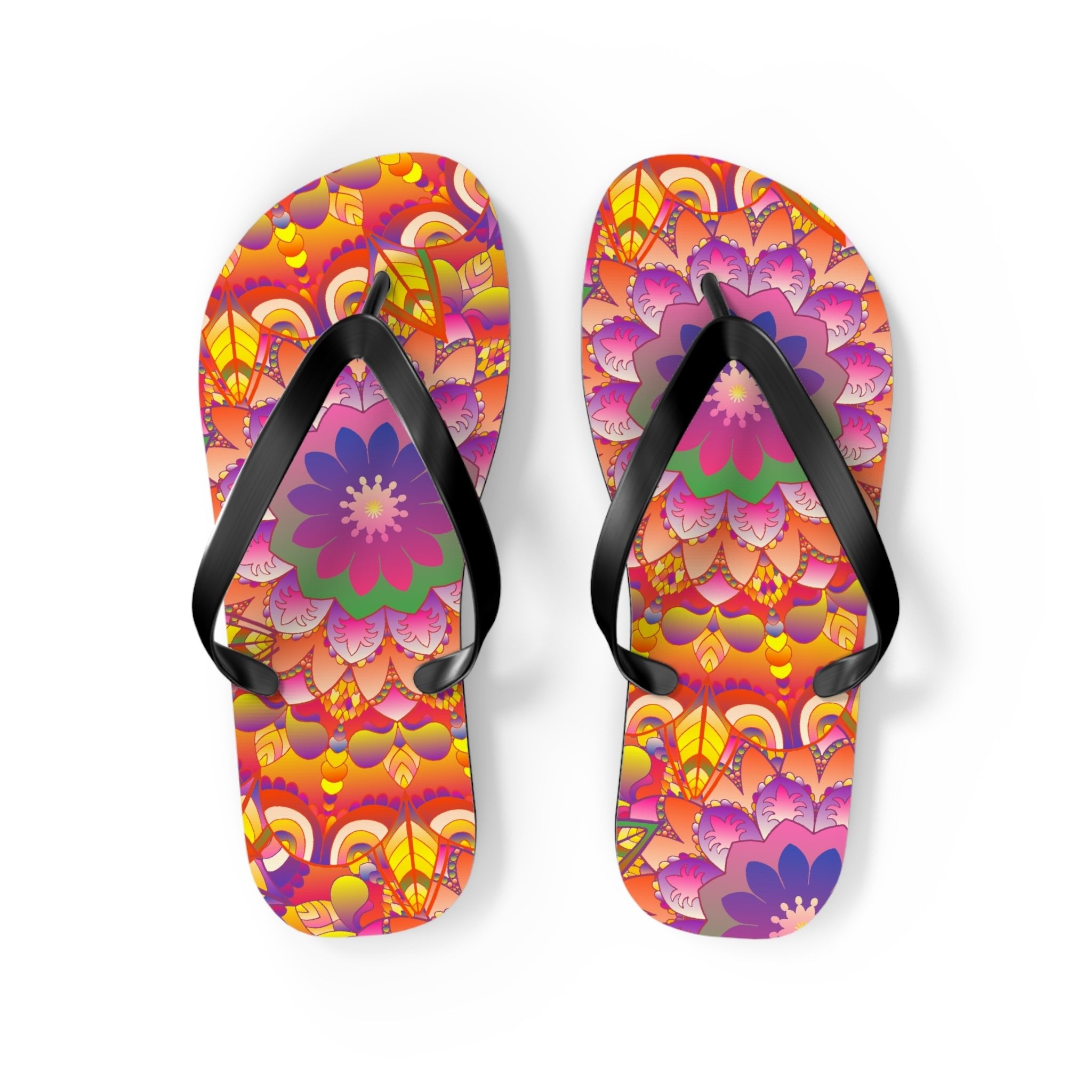 Vibrant Mandala Flip Flops - Colorful & Intricate Shoes - Blululi