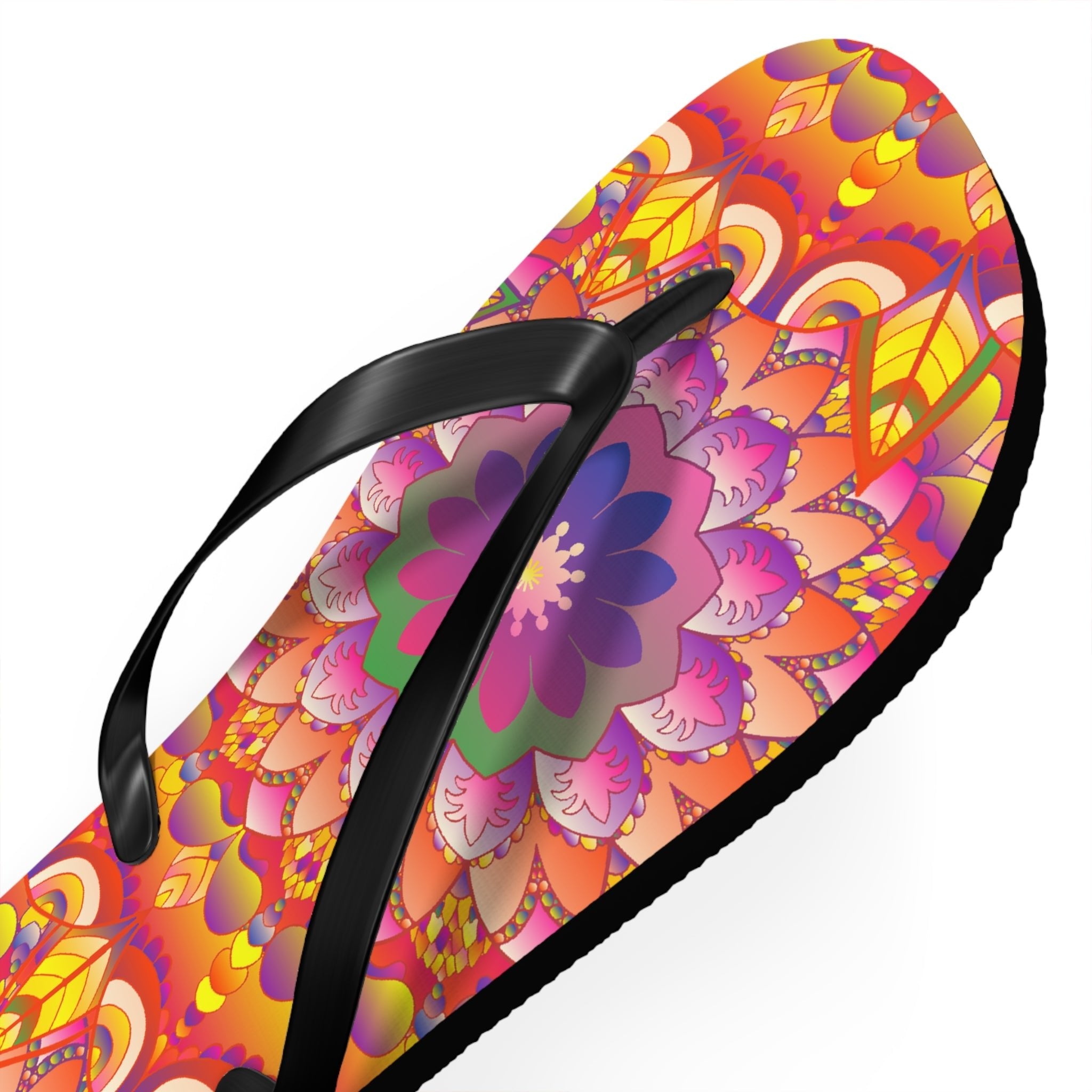 Vibrant Mandala Flip Flops - Colorful & Intricate Shoes - Blululi