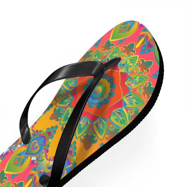 Vibrant Mandala Flip Flops - Colorful & Intricate Shoes - Blululi