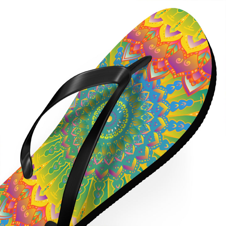 Vibrant Mandala Flip Flops - Colorful & Intricate Shoes - Blululi