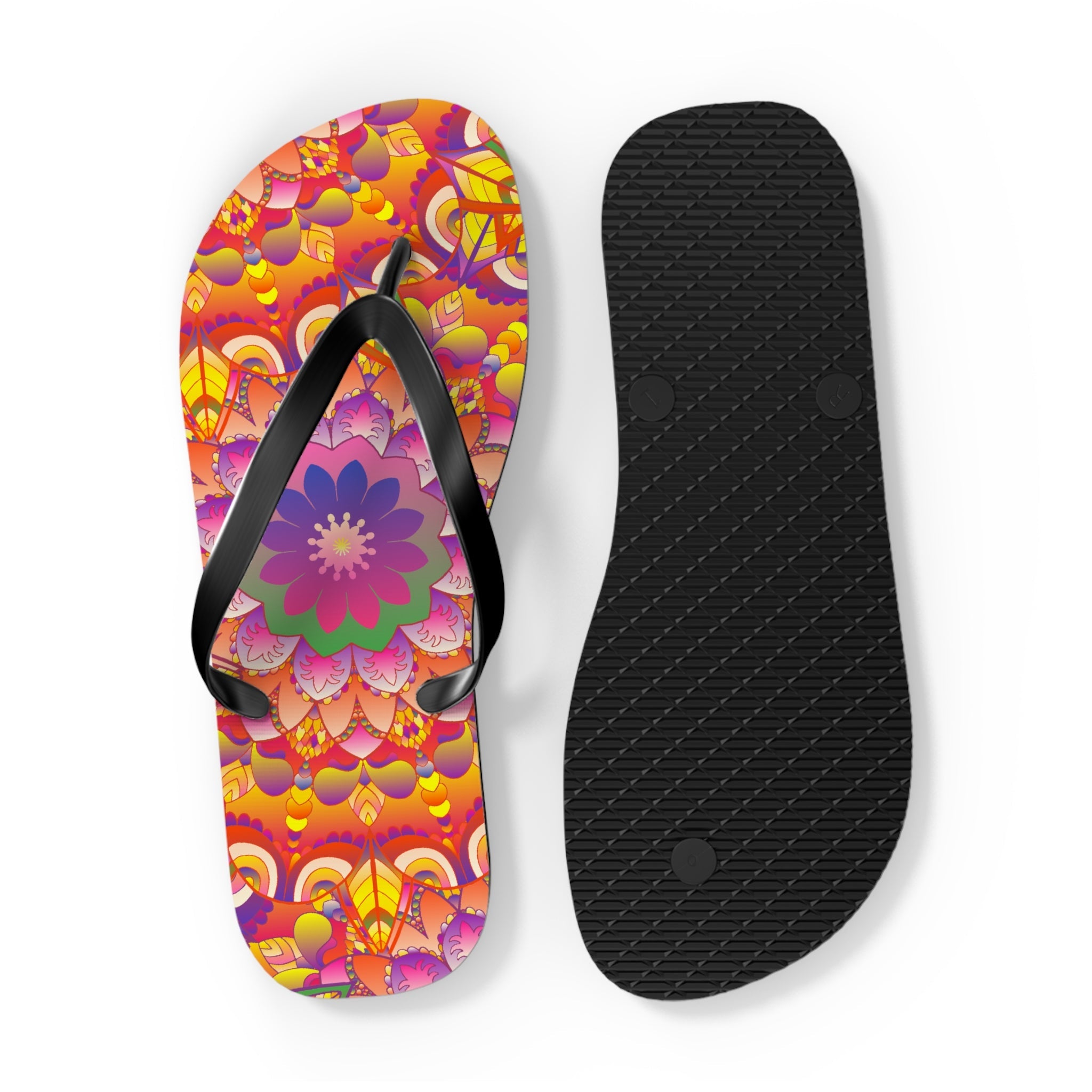 Vibrant Mandala Flip Flops - Colorful & Intricate Shoes - Blululi