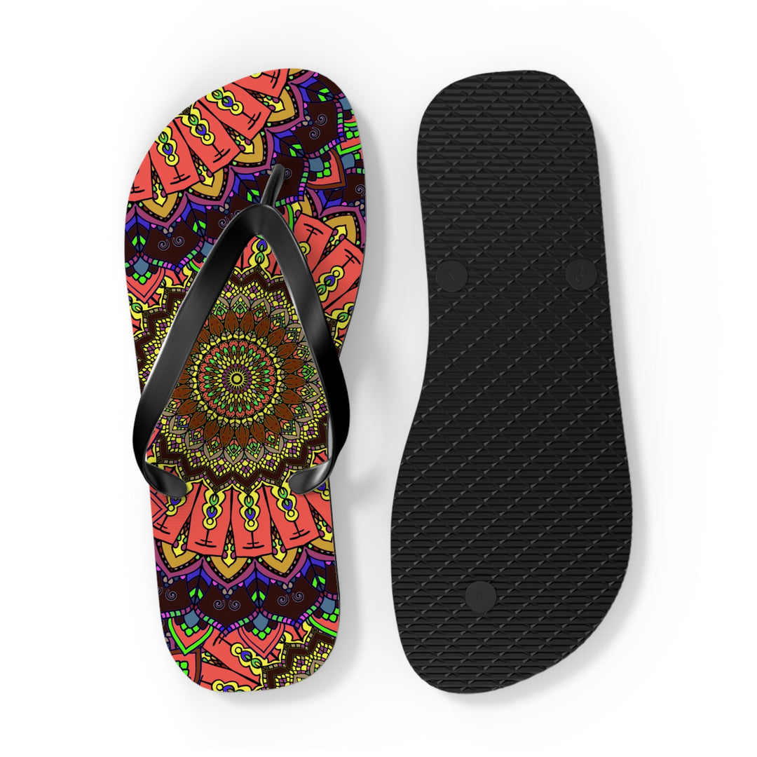 Vibrant Mandala Flip Flops - Colorful & Intricate Shoes - Blululi