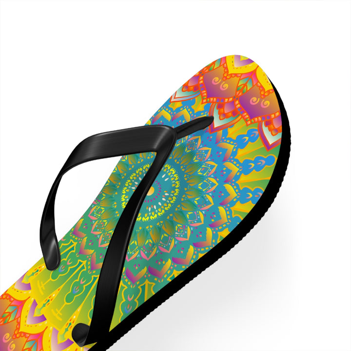 Vibrant Mandala Flip Flops - Colorful & Intricate Shoes - Blululi