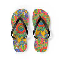 Vibrant Mandala Flip Flops - Colorful & Intricate Shoes - Blululi