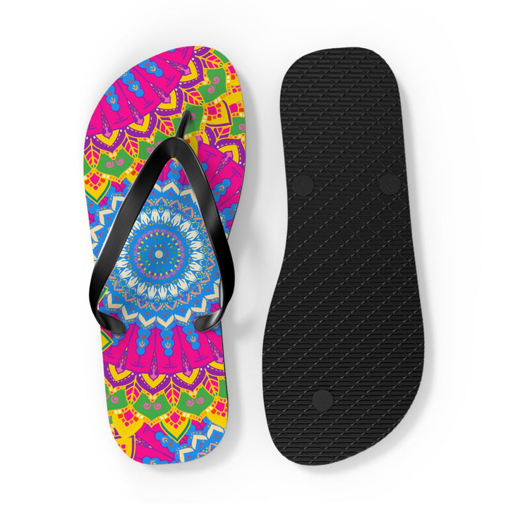 Vibrant Mandala Flip Flops - Colorful & Intricate Shoes - Blululi