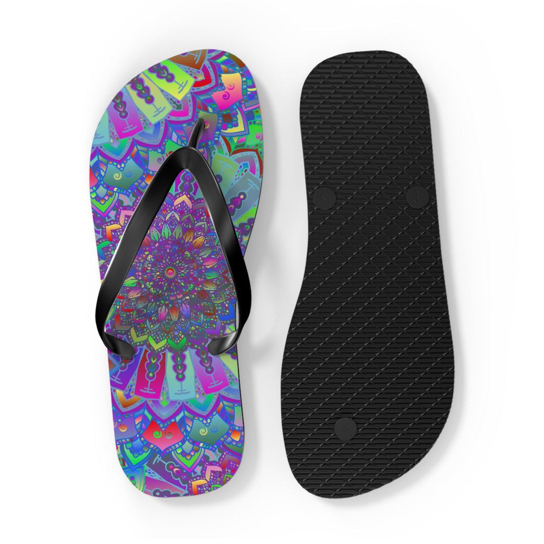 Vibrant Mandala Flip Flops - Colorful & Intricate Shoes - Blululi