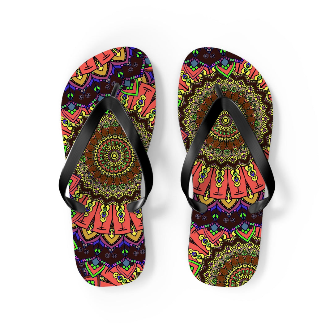 Vibrant Mandala Flip Flops - Colorful & Intricate Shoes - Blululi