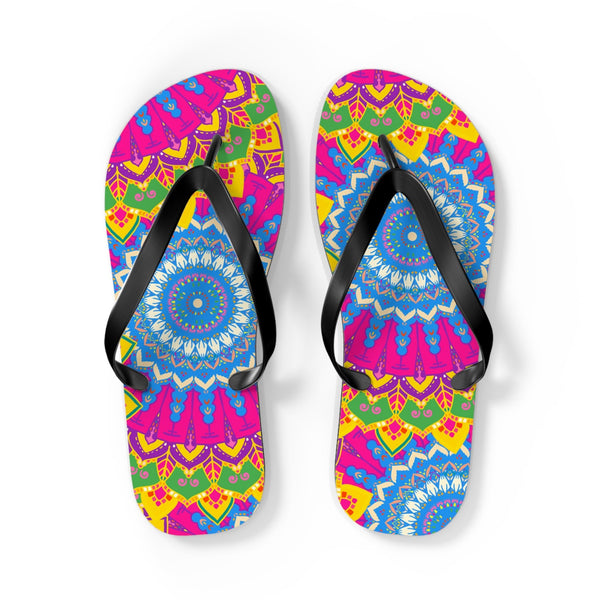 Vibrant Mandala Flip Flops - Colorful & Intricate Shoes - Blululi