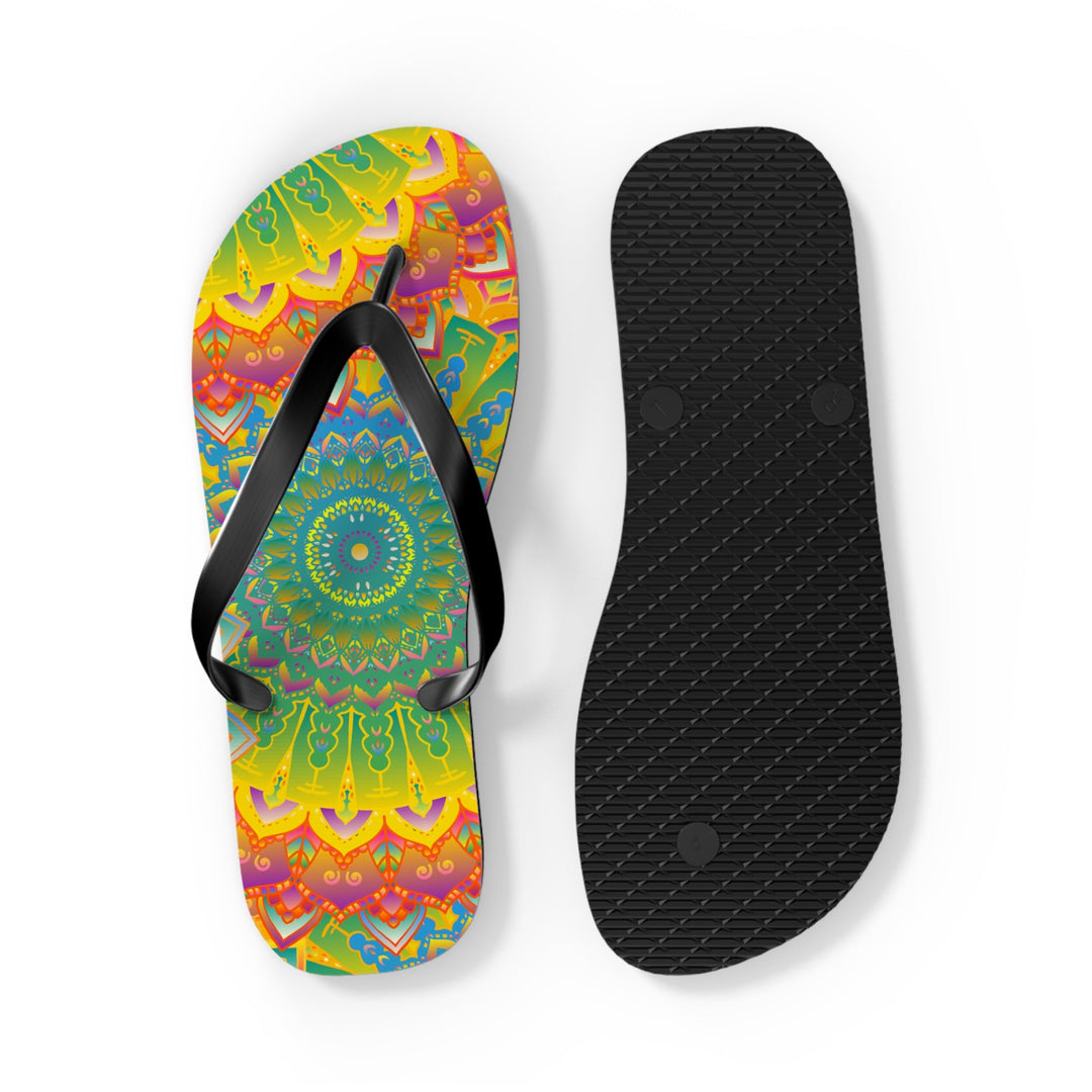 Vibrant Mandala Flip Flops - Colorful & Intricate Shoes - Blululi