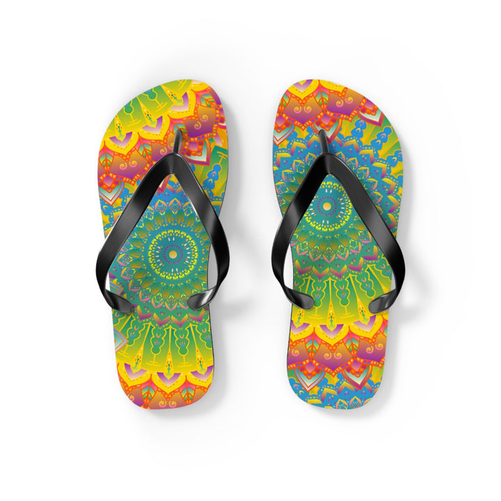 Vibrant Mandala Flip Flops - Colorful & Intricate Shoes - Blululi