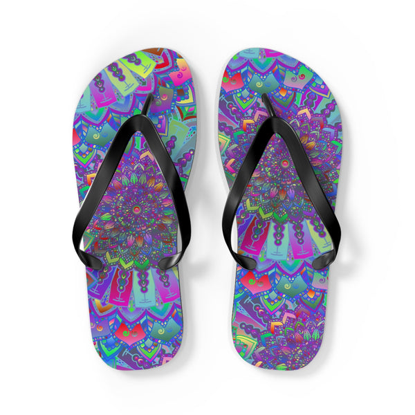 Vibrant Mandala Flip Flops - Colorful & Intricate Shoes - Blululi