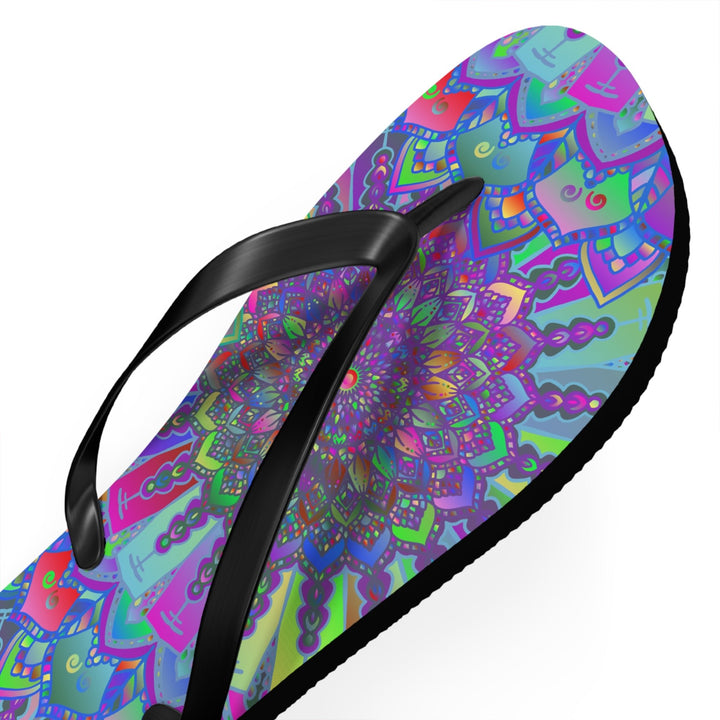 Vibrant Mandala Flip Flops - Colorful & Intricate Shoes - Blululi