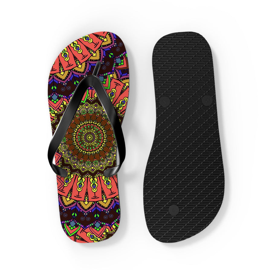 Vibrant Mandala Flip Flops - Colorful & Intricate Shoes - Blululi