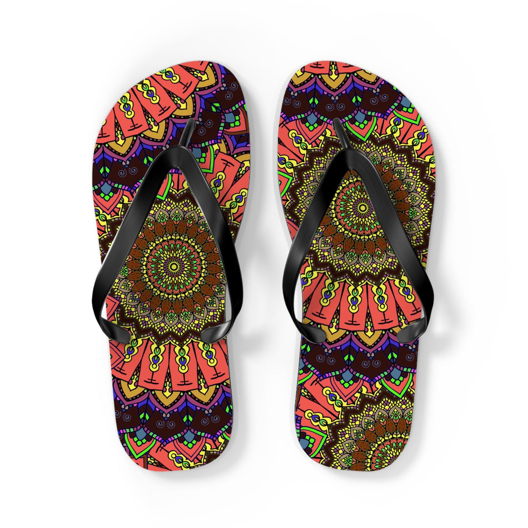 Vibrant Mandala Flip Flops - Colorful & Intricate Shoes - Blululi