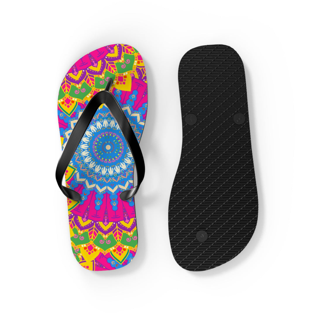 Vibrant Mandala Flip Flops - Colorful & Intricate Shoes - Blululi