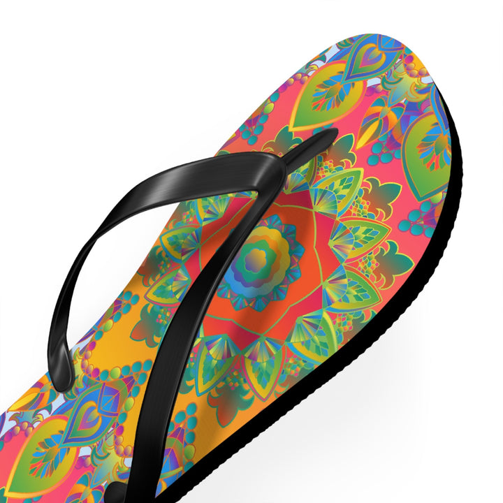 Vibrant Mandala Flip Flops - Colorful & Intricate Shoes - Blululi