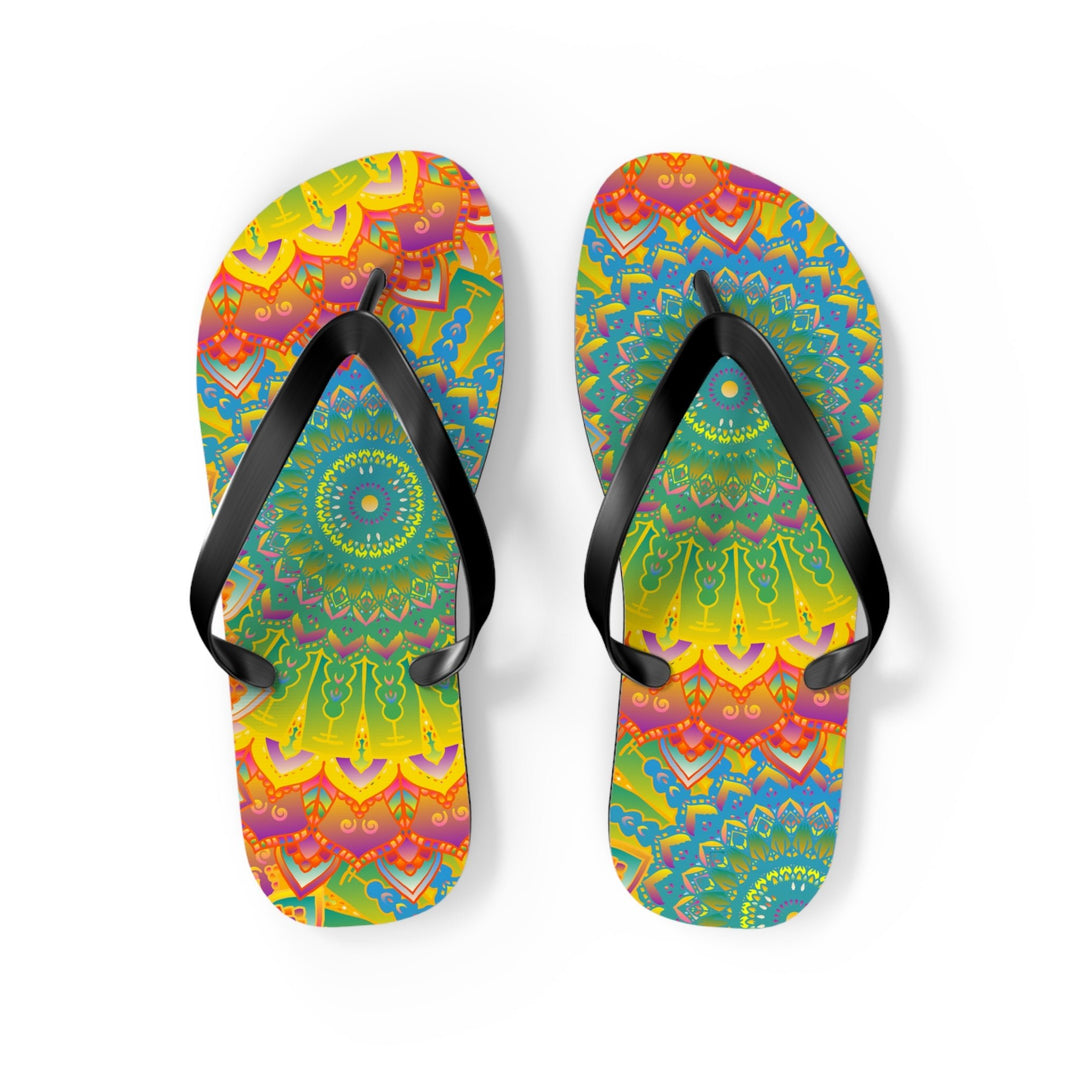 Vibrant Mandala Flip Flops - Colorful & Intricate Shoes - Blululi