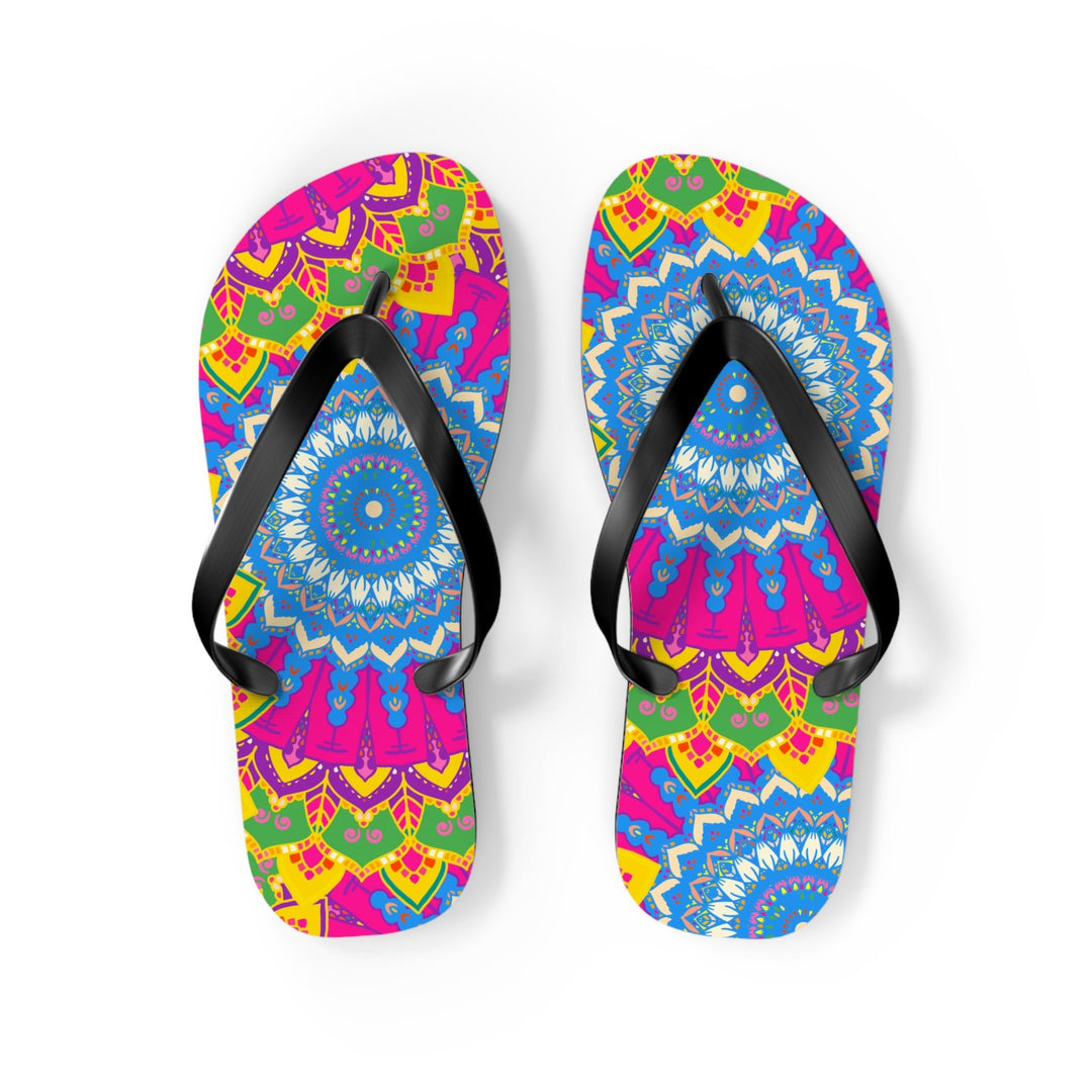 Vibrant Mandala Flip Flops - Colorful & Intricate Shoes - Blululi