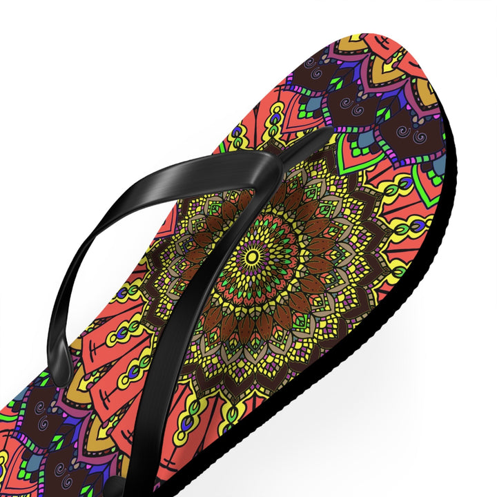 Vibrant Mandala Flip Flops - Colorful & Intricate Shoes - Blululi