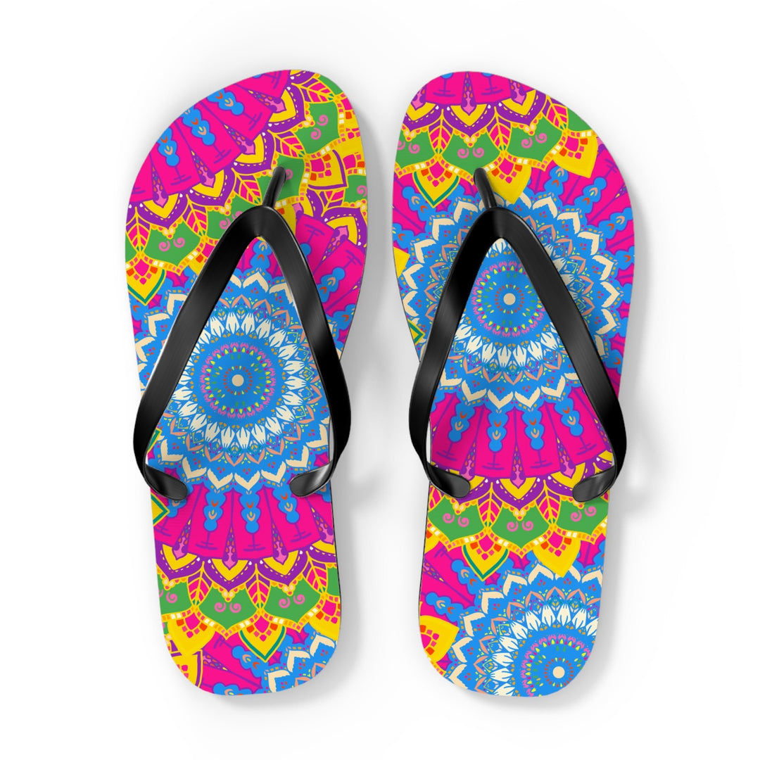 Vibrant Mandala Flip Flops - Colorful & Intricate Shoes - Blululi