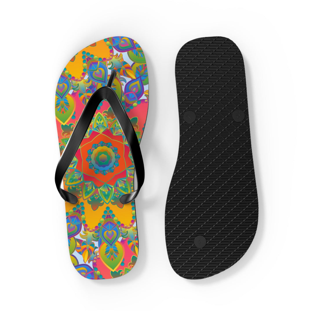 Vibrant Mandala Flip Flops - Colorful & Intricate Shoes - Blululi