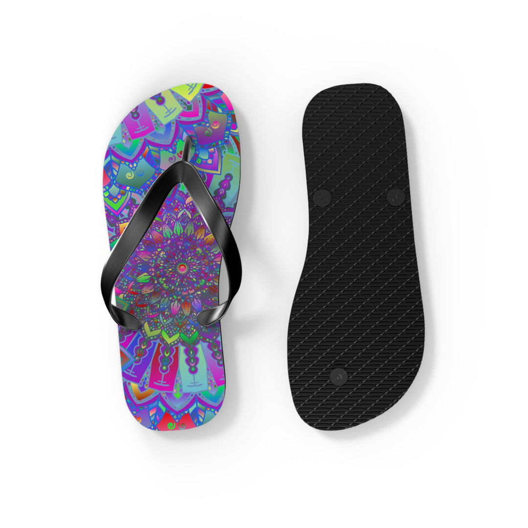 Vibrant Mandala Flip Flops - Colorful & Intricate Shoes - Blululi