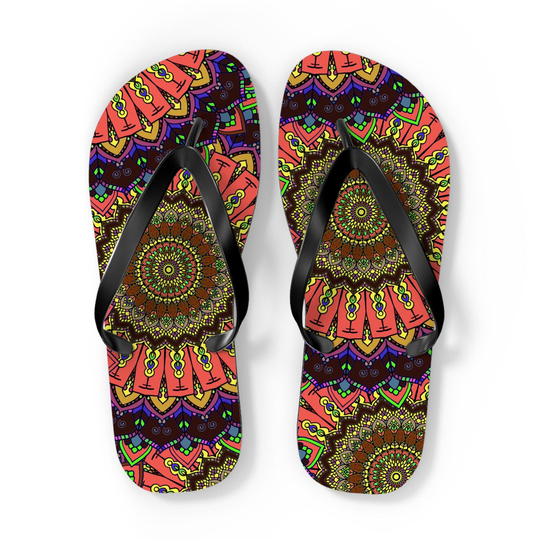 Vibrant Mandala Flip Flops - Colorful & Intricate Shoes - Blululi