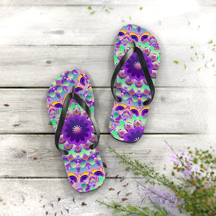 Vibrant Mandala Flip Flops - Colorful & Peaceful Shoes - Blululi