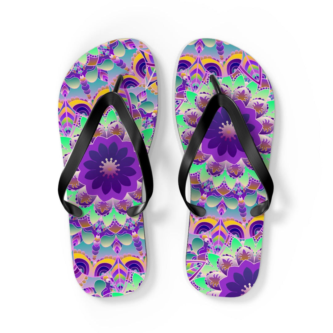 Vibrant Mandala Flip Flops - Colorful & Peaceful Shoes - Blululi