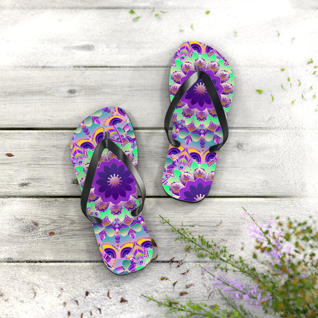 Vibrant Mandala Flip Flops - Colorful & Peaceful Shoes - Blululi