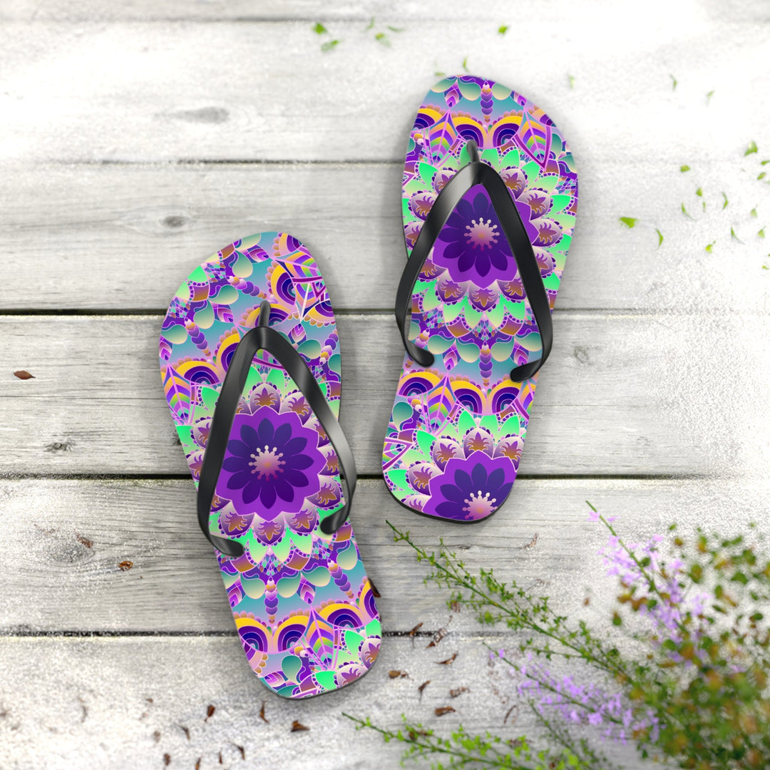 Vibrant Mandala Flip Flops - Colorful & Peaceful Shoes - Blululi