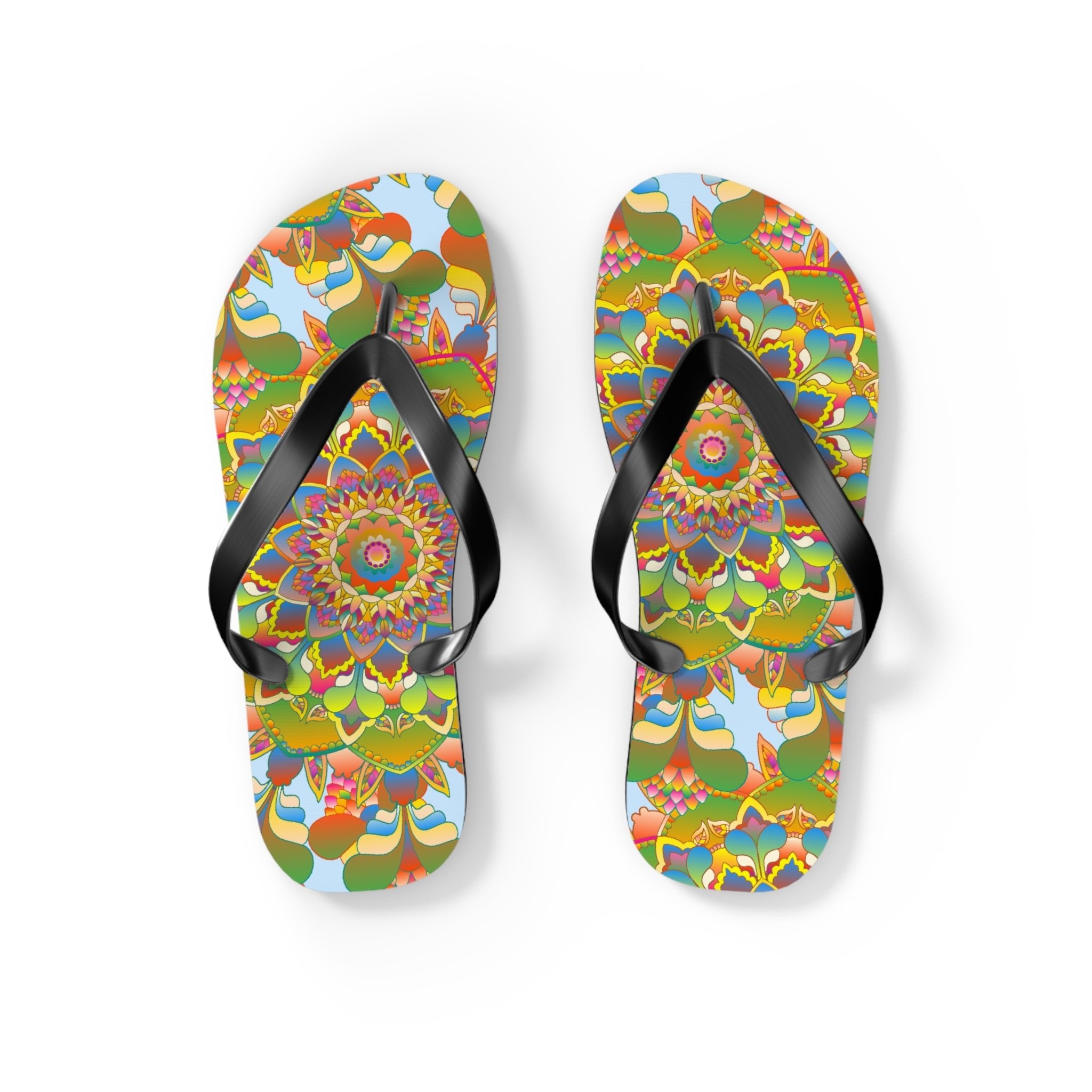 Vibrant Mandala Flip Flops - Colorful & Stylish Shoes - Blululi