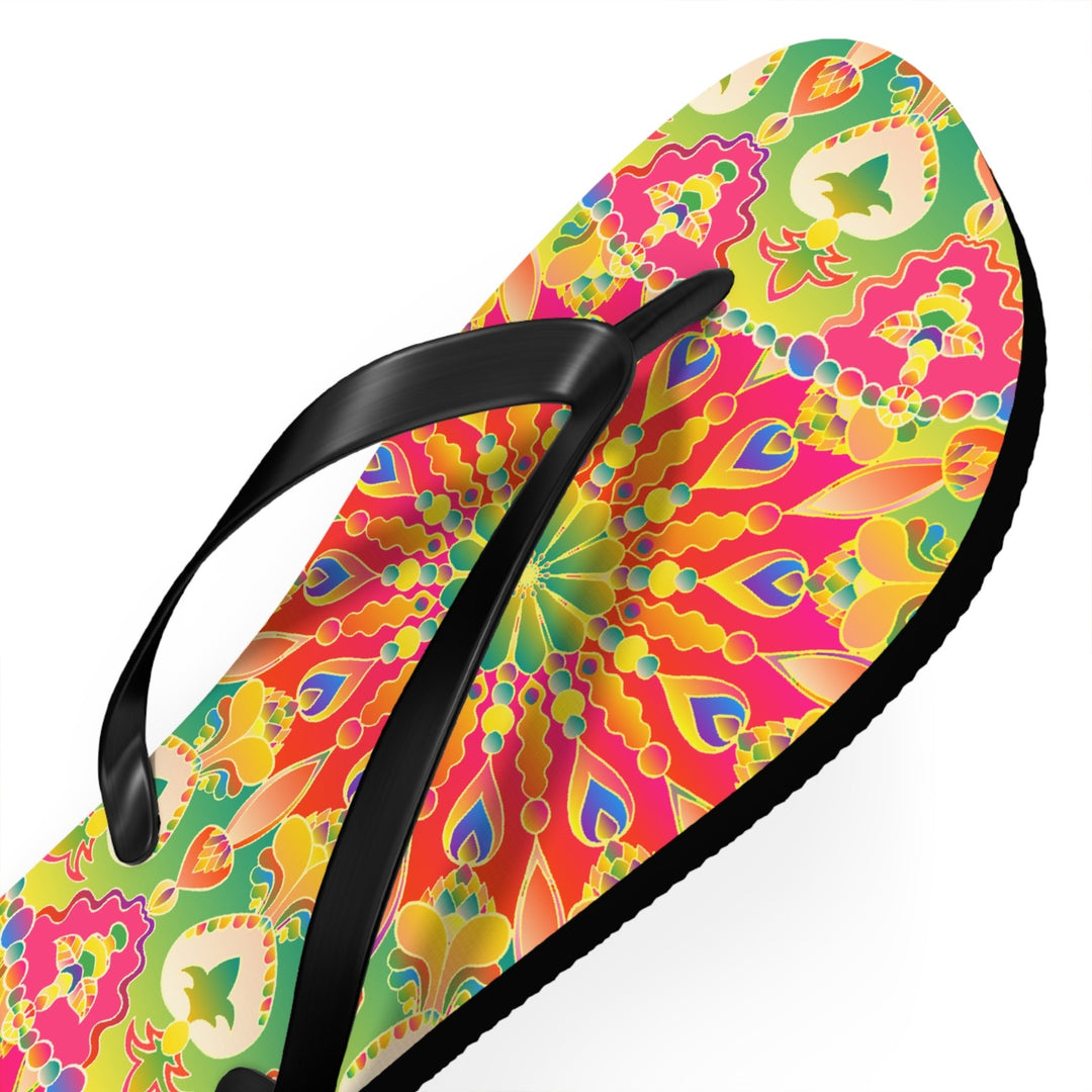 Vibrant Mandala Flip Flops - Colorful & Stylish Shoes - Blululi