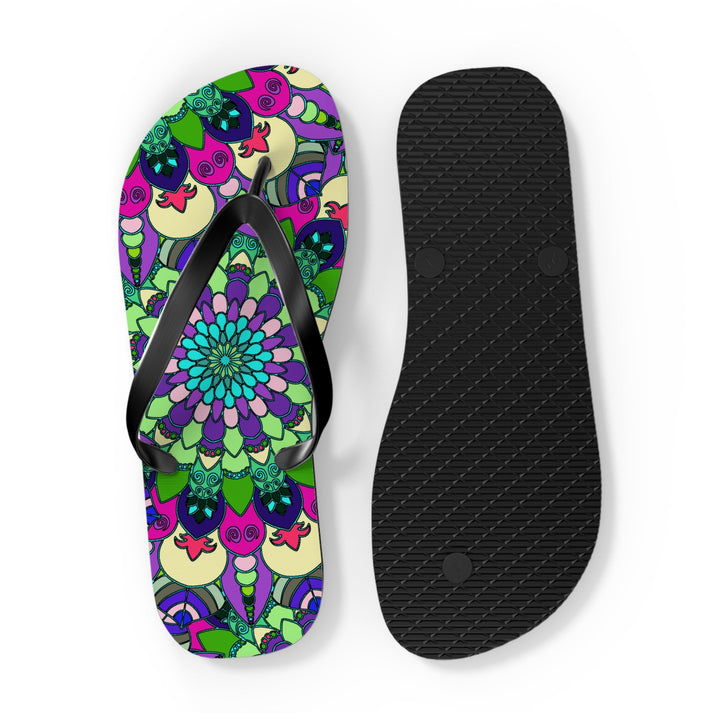 Vibrant Mandala Flip Flops - Colorful & Stylish Shoes - Blululi