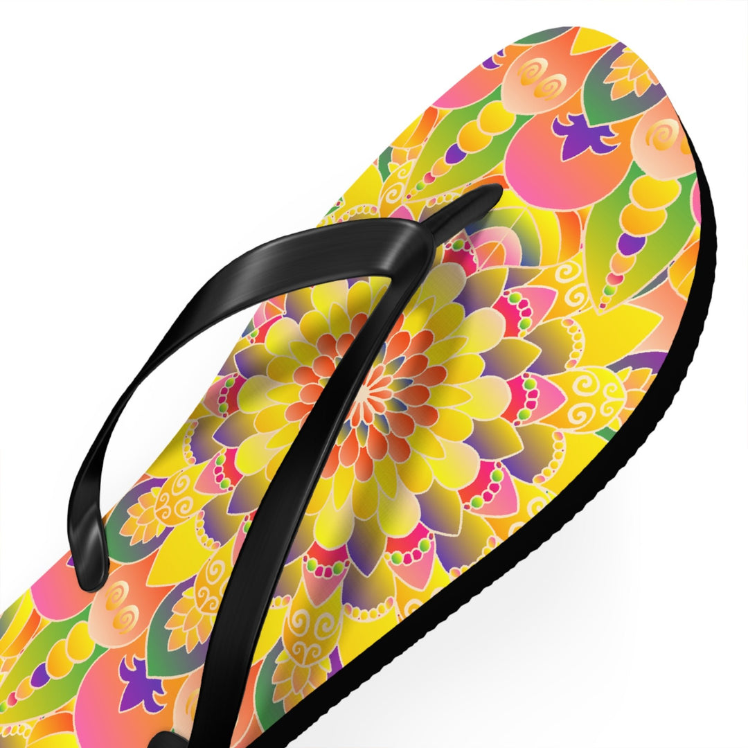 Vibrant Mandala Flip Flops - Colorful & Stylish Shoes - Blululi