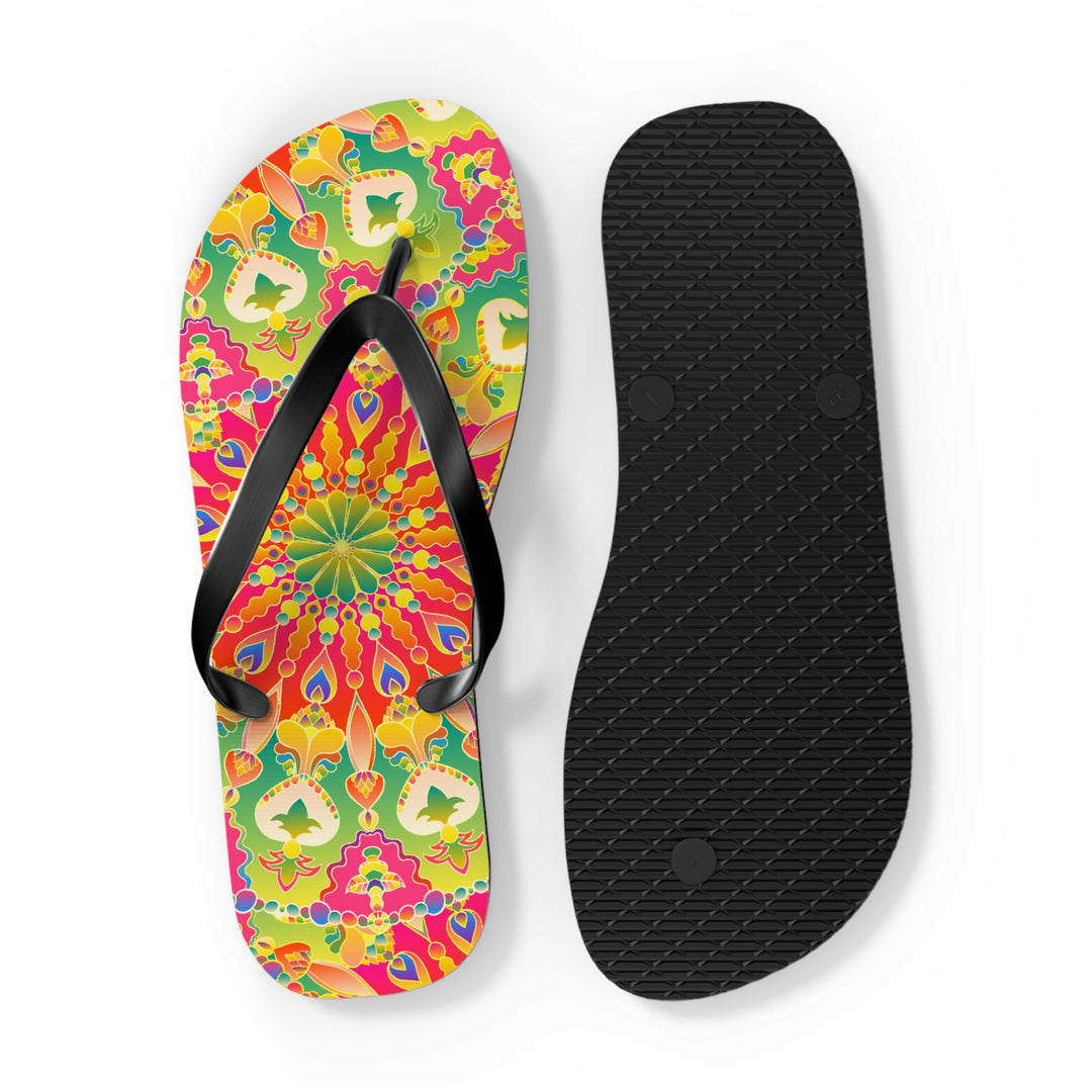 Vibrant Mandala Flip Flops - Colorful & Stylish Shoes - Blululi