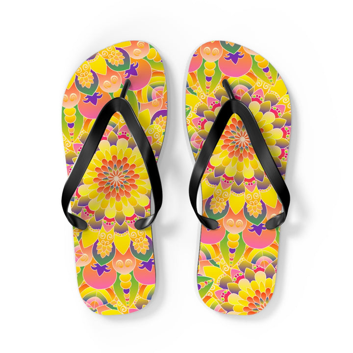 Vibrant Mandala Flip Flops - Colorful & Stylish Shoes - Blululi