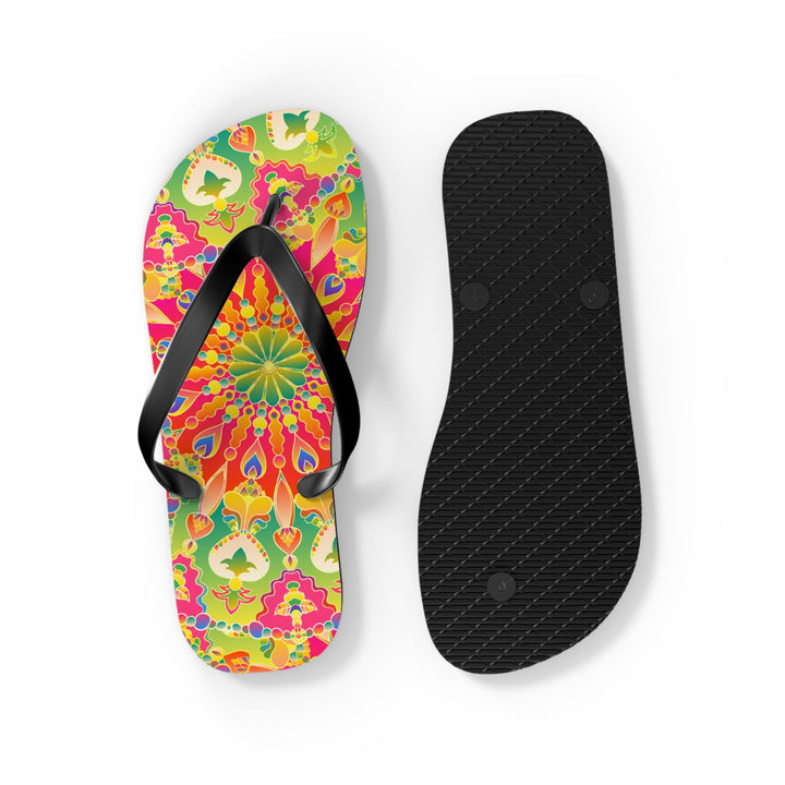 Vibrant Mandala Flip Flops - Colorful & Stylish Shoes - Blululi