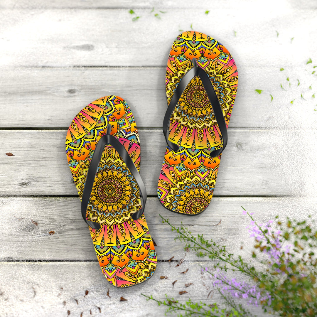 Vibrant Mandala Flip Flops - Colorful & Stylish Shoes - Blululi