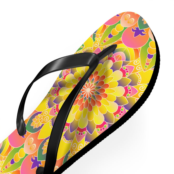 Vibrant Mandala Flip Flops - Colorful & Stylish Shoes - Blululi