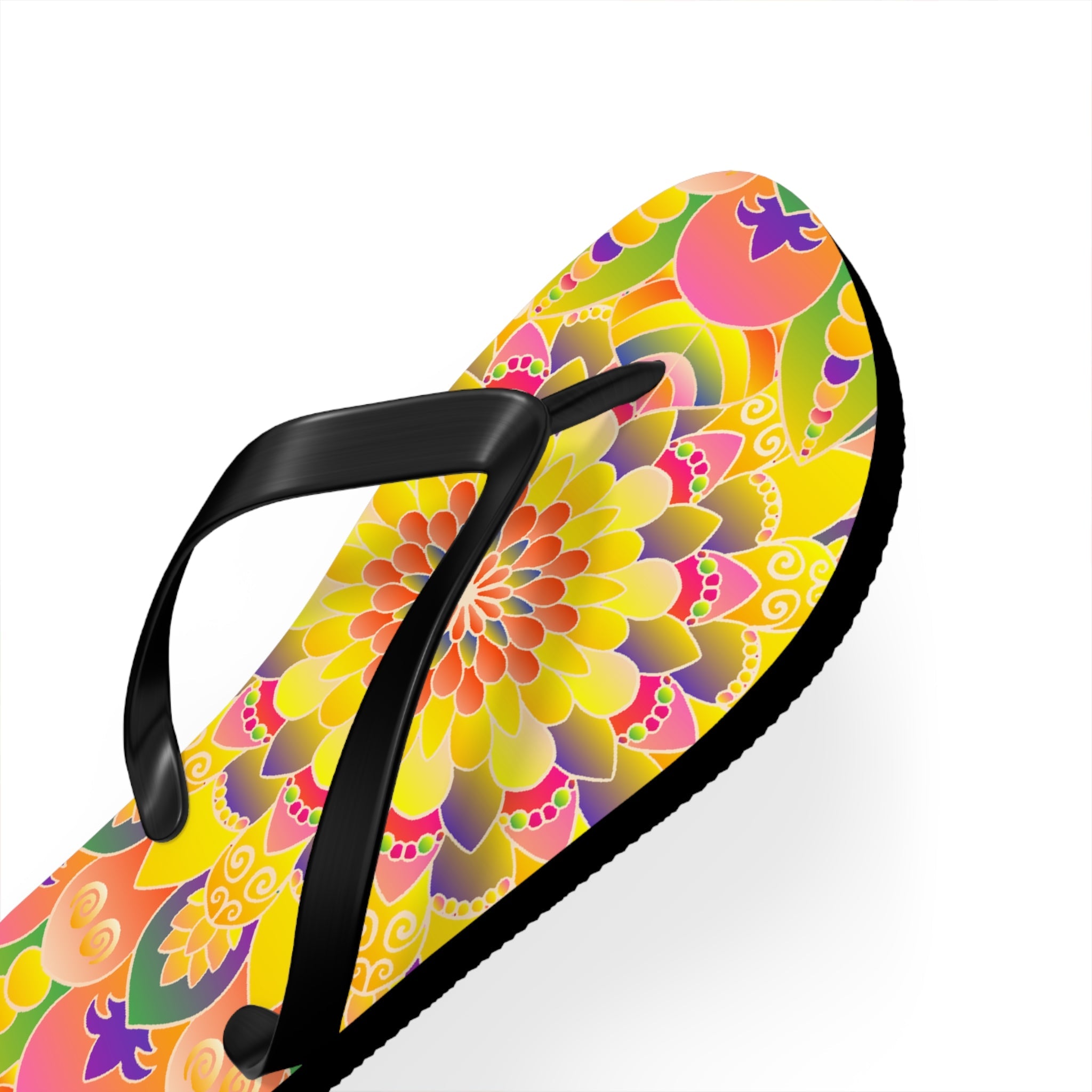 Vibrant Mandala Flip Flops - Colorful & Stylish Shoes - Blululi